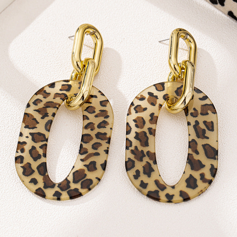 Planderful Vienna Verve Earrings – Exaggerated Leopard Print Design for Parties