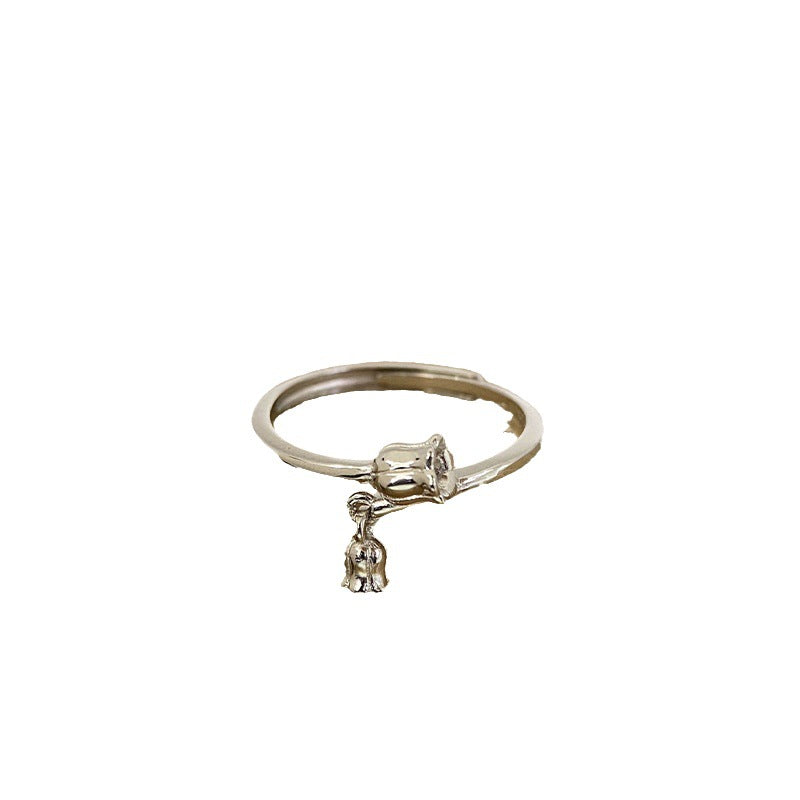 S925 Sterling Silver Lily of the Valley Ring — Adjustable