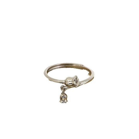 S925 Sterling Silver Lily of the Valley Ring — Adjustable
