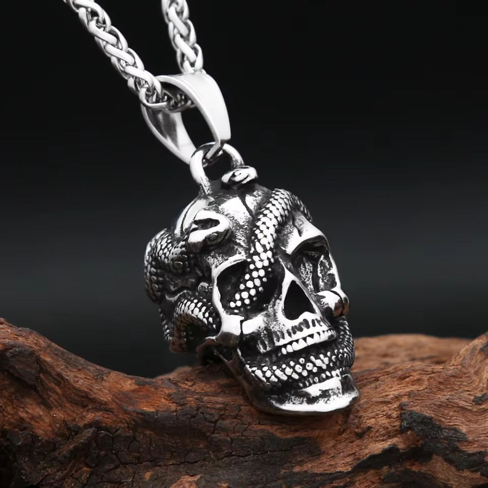 Punk Skull Stainless Steel Men's Pendant Necklace