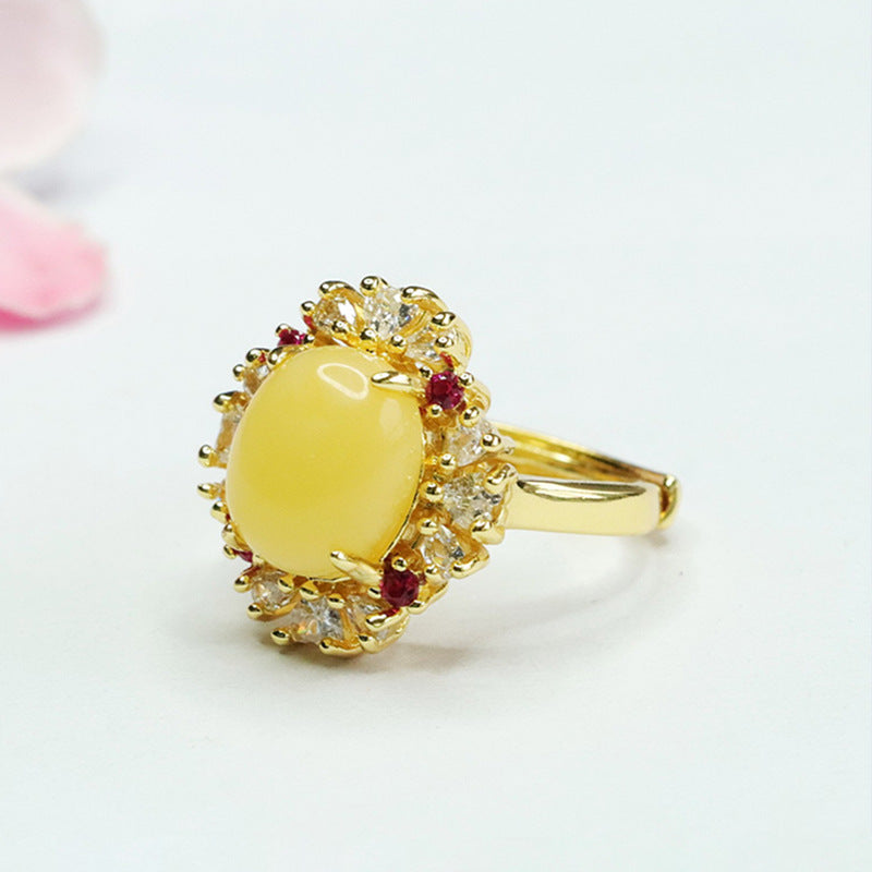 Honey Amber Zircon Sterling Silver Ring from Planderful Collection