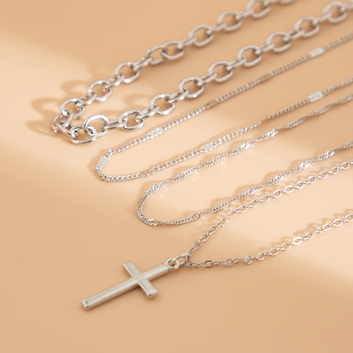 Hip-Hop Cross Pendant Necklace