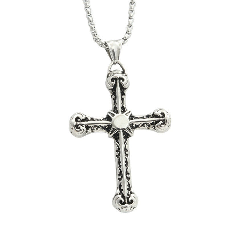 1. Planderful Everyday Genie Cross Necklace For Men Stainless Steel Titanium Hip Hop Style Gift