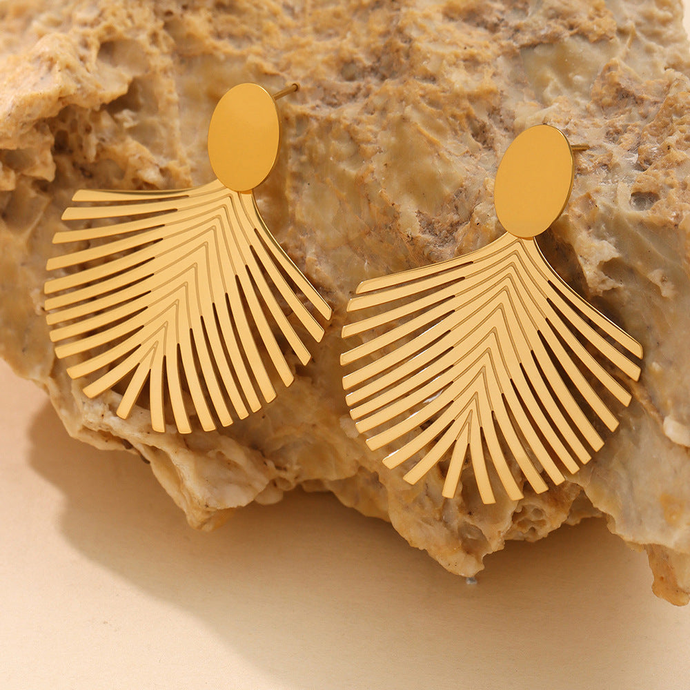 Planderful Gold Plated Stainless Steel Earrings For Women