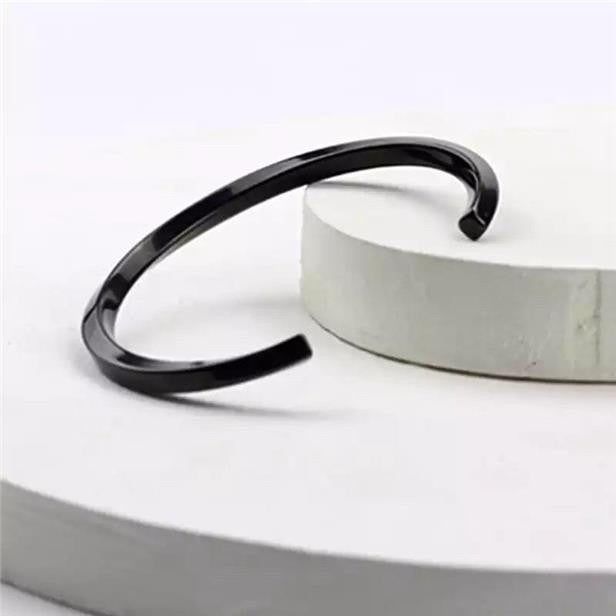 Planderful Jewelry Titanium Steel Mens Bracelet Minimalist Mobius Inspired Design With Customizable Lettering