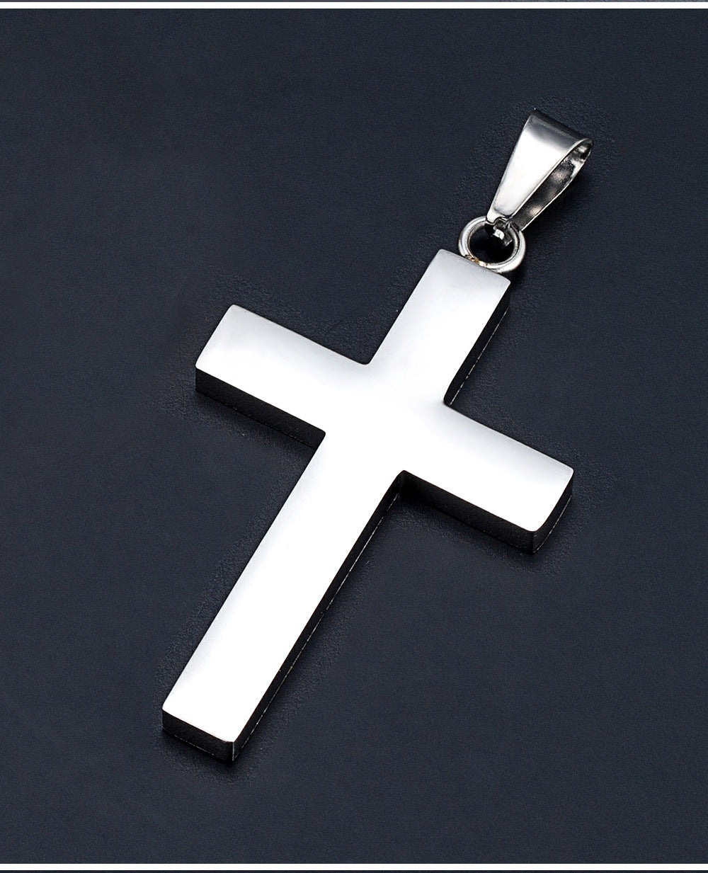 Planderful Stainless Steel Cross Pendant Necklace For Men Hip Hop Style Accessory