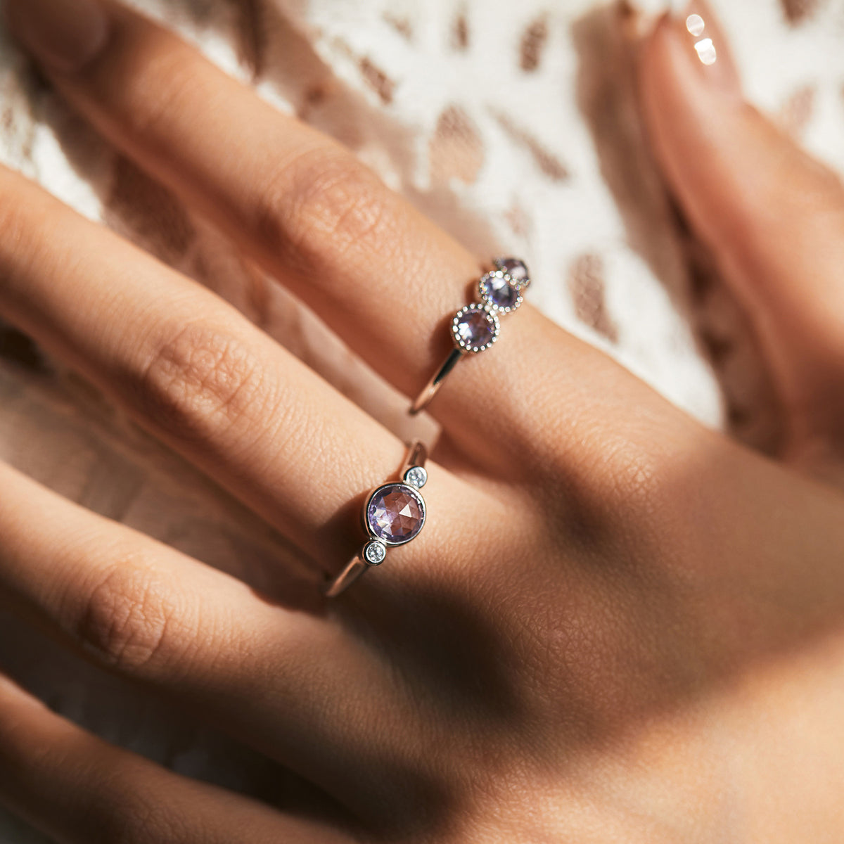 925 Sterling Silver Round Zircon Ring