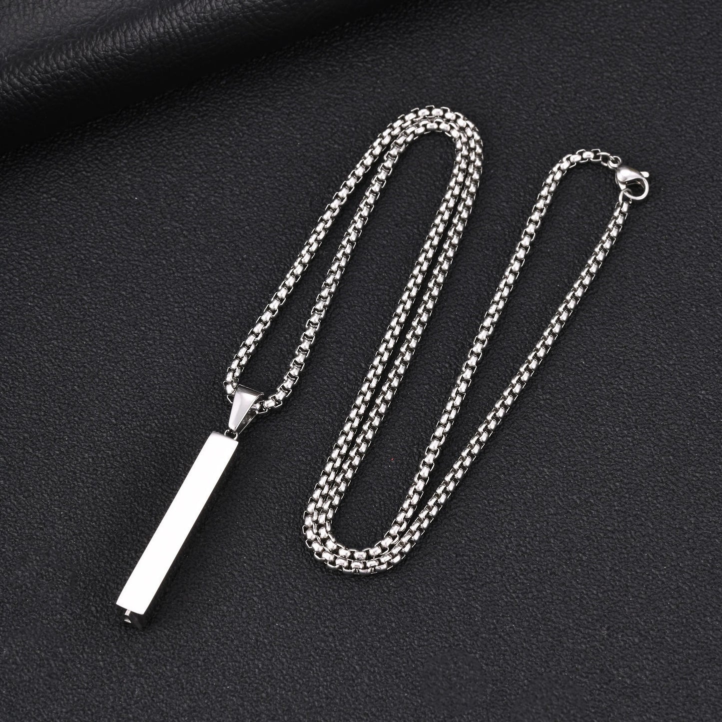 Hot-Selling Urban Minimalist Style – Stainless Steel Rectangular Strip Letter Pendant – Necklace