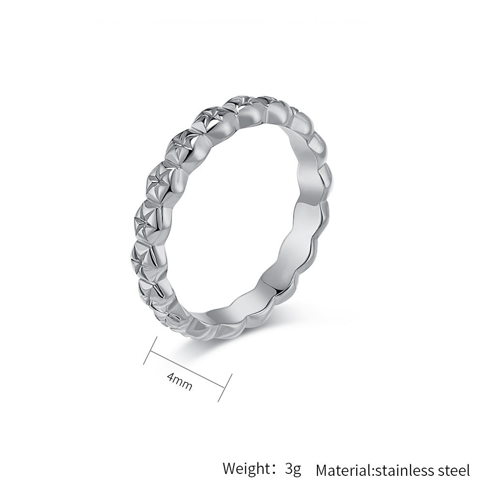 Planderful Gold Plated Titanium Steel Ring For Women Everyday Genie Elegant Daily Wear Jewelry
