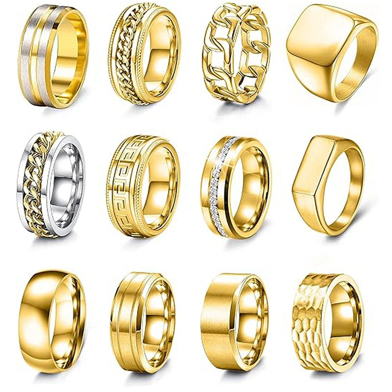 Planderful Everyday Genie Chain Titanium Steel Ring Rotating Unisex Couple Jewelry