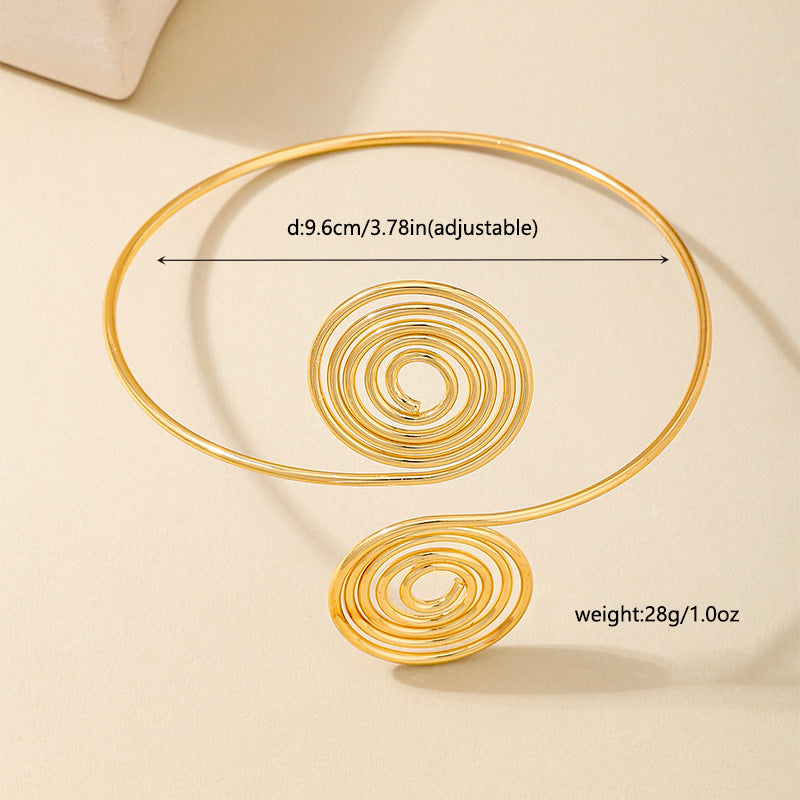 Golden Spiral Arm Ring for Women by Planderful Fashion Statement