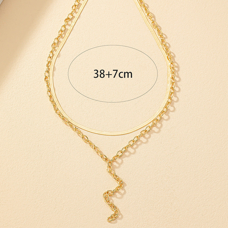 Double-Layered European Style Necklace with Niche Design and High-End Metal - Vienna Verve Collection