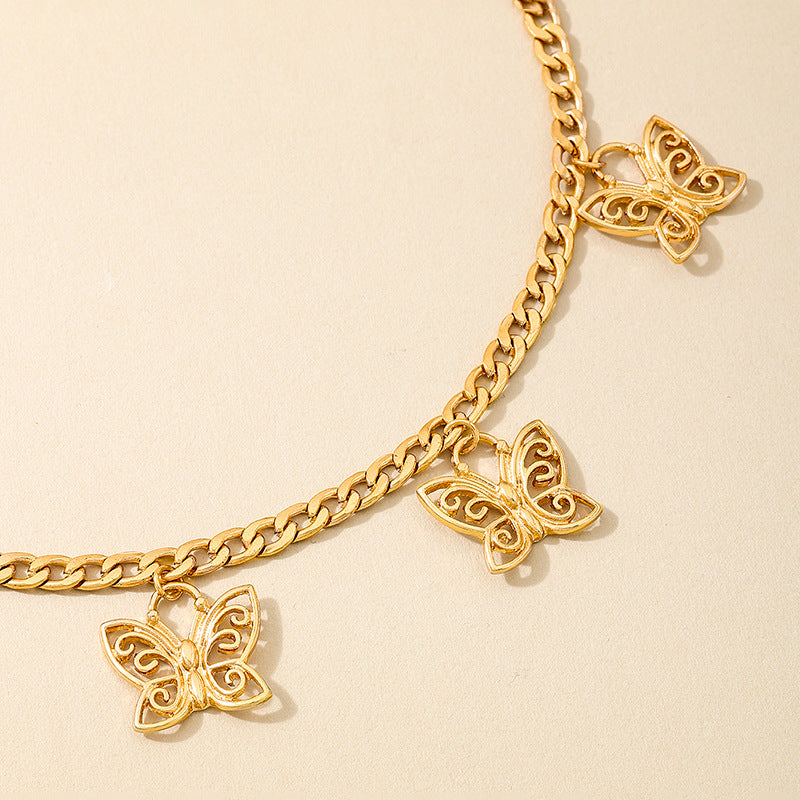 Planderful Vienna Verve Necklace – Creative Metal Hollow Butterfly Design