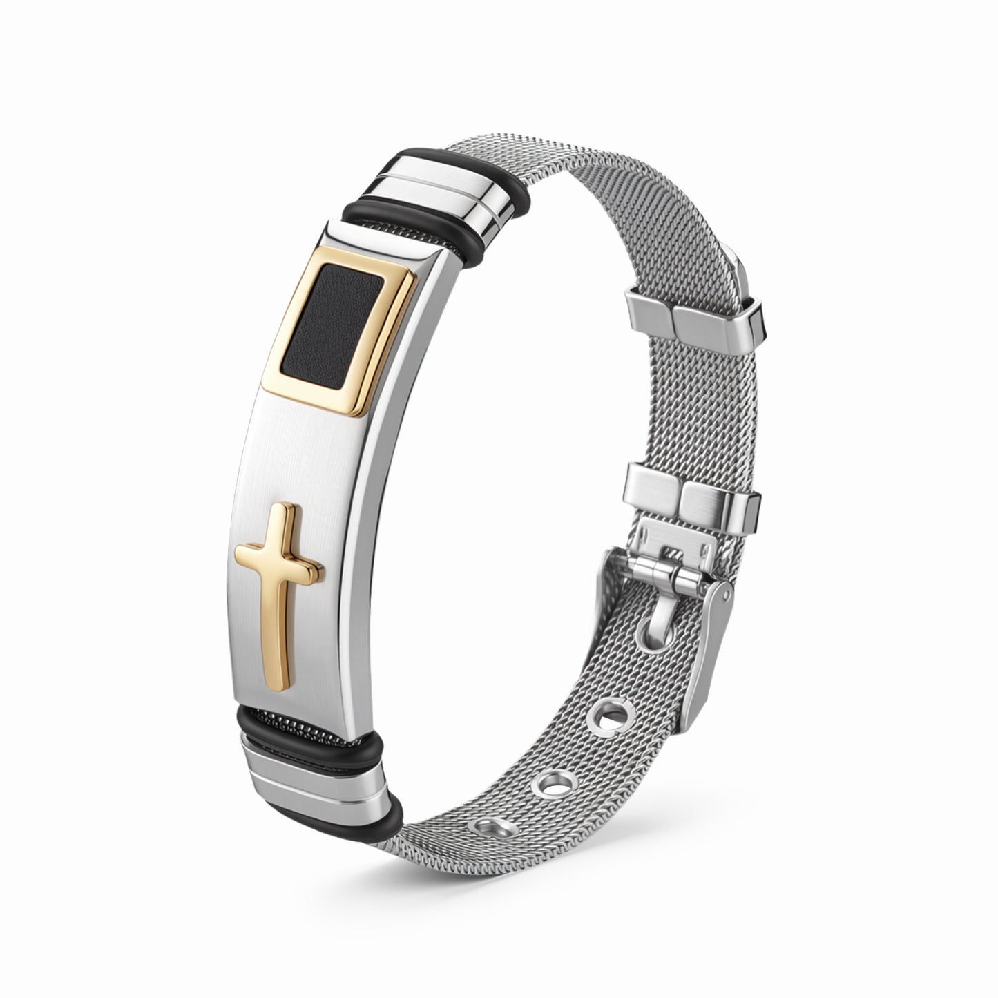 Stainless Steel Cross Bracelet Adjustable Unisex Premium Jewelry By Planderful Everyday Genie For Men And Women