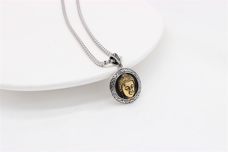 Planderful Tathagata Buddha Pendant Titanium Steel Unisex Spiritual Protection Jewelry