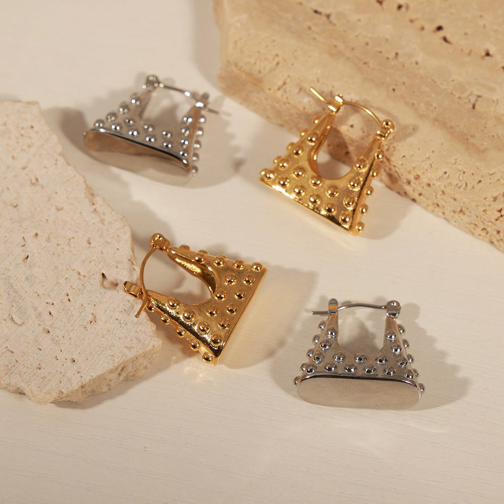 Golden Geometric Bag Earrings - Everyday Genie Collection