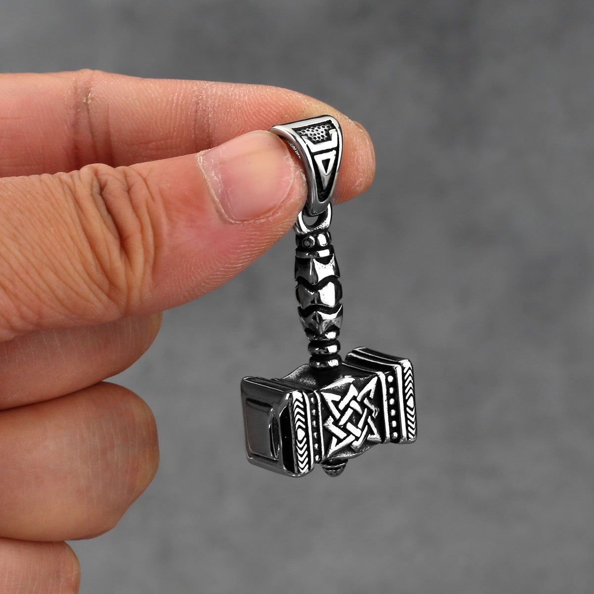 Planderful Stainless Steel Pendant Necklace Viking Retro Punk Style Durable For Unisex Gift