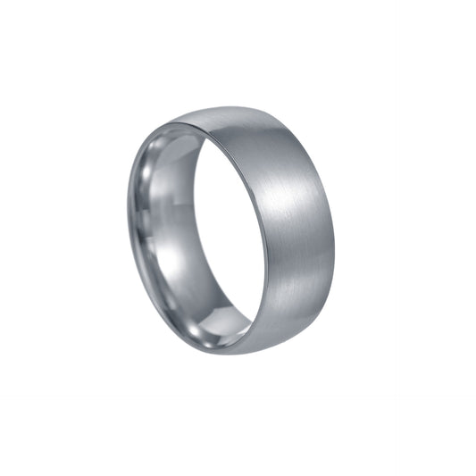 Minimalist Trendy Stainless Steel Men's Ring with Circular Arc Design