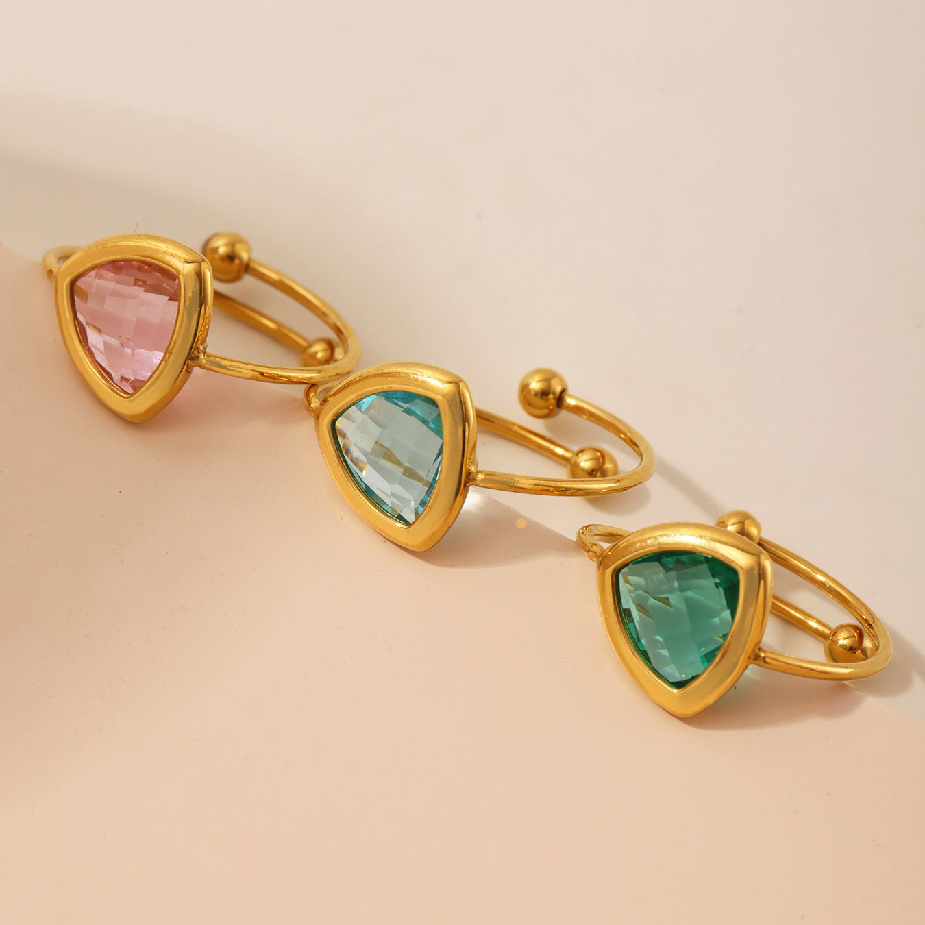 Planderful 18K Gold Plated Ring For Her Czech Glass Ball