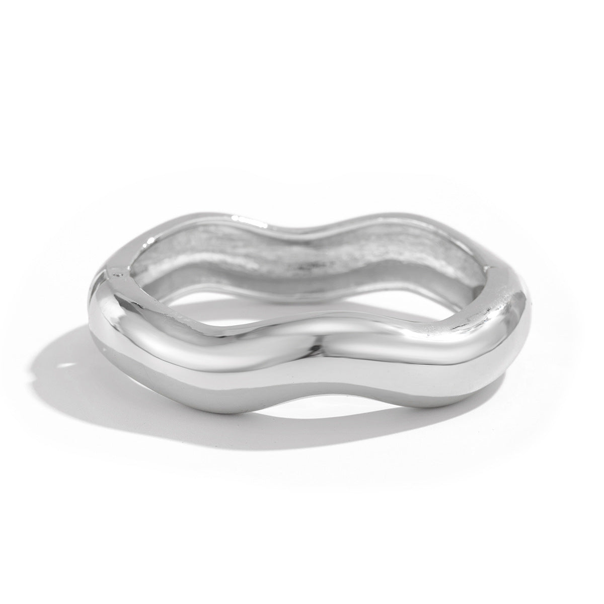 Planderful Vienna Verve Bold Statement Wide Face Bracelet For Women Exaggerated Three Dimensional Striped Design