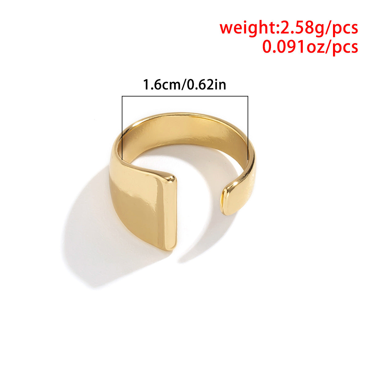 Geometric Hollow Gold Ring with Cross-border Styling