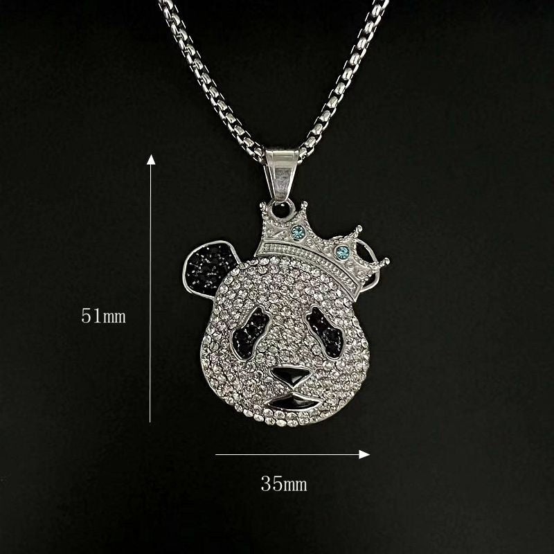 Rhinestone Necklace - Statement Cartoon Crown Design