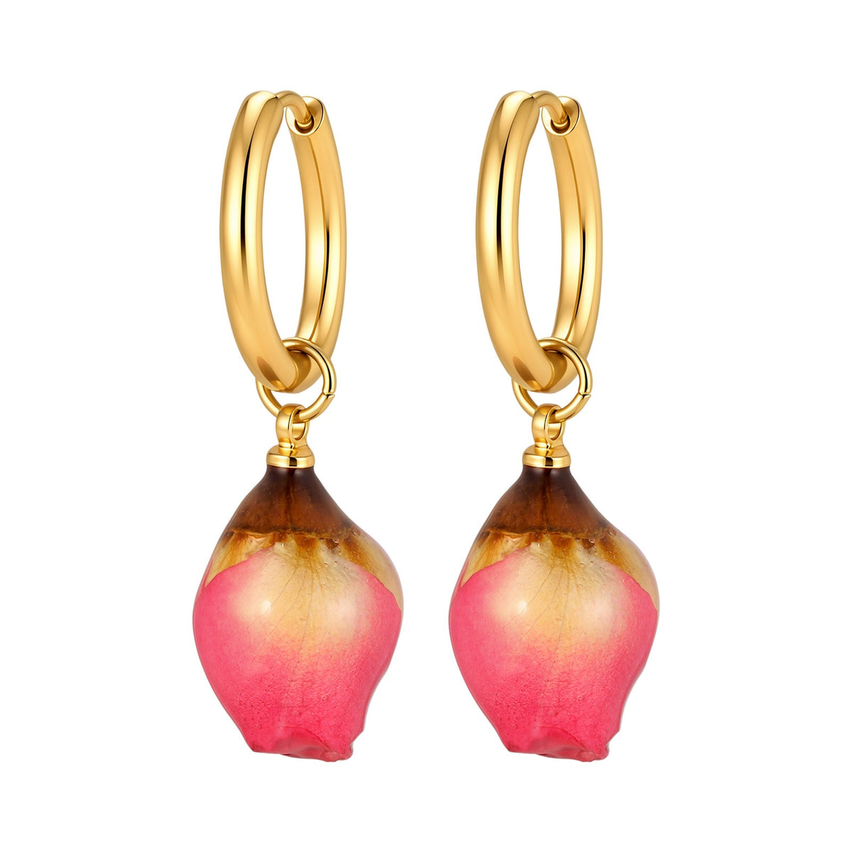 Stainless Steel Floral Cat Earrings