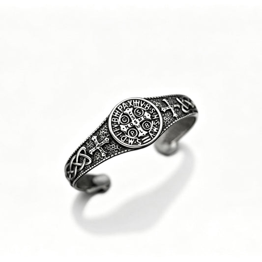 Planderful Stainless Steel Knot Cross Bracelet For Men And Women Unisex Protection Statement