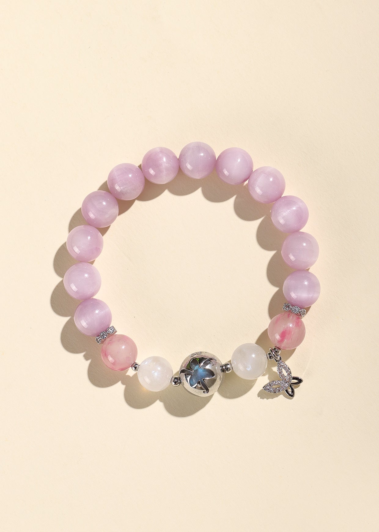 Planderful Fortune's Favor Bracelet – Elegant Pink Crystal and Amethyst Design
