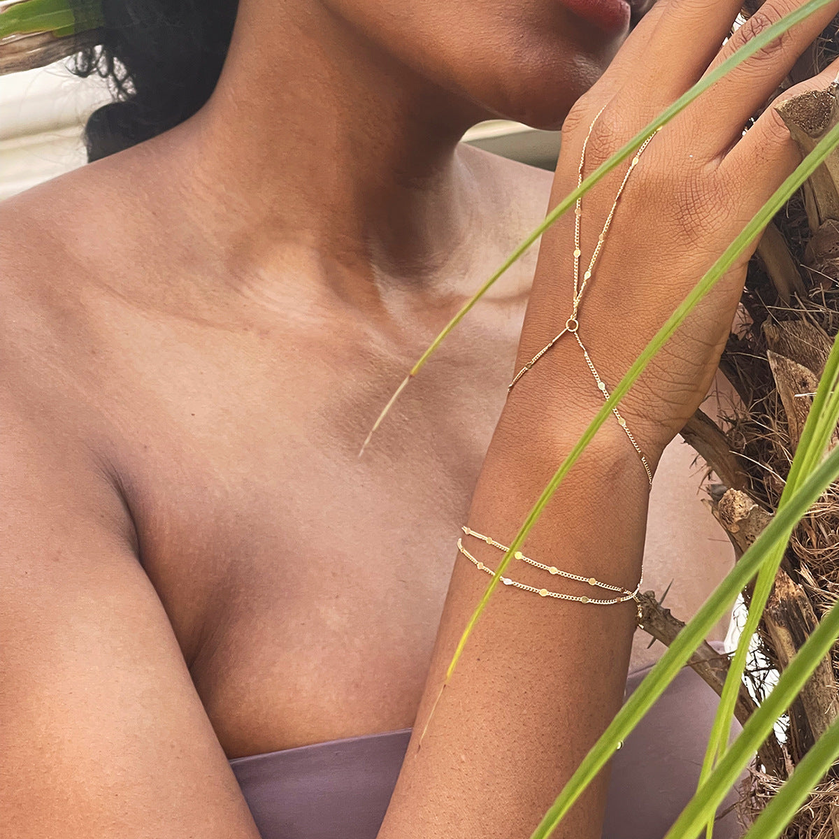 European and American Handmade Jewelry Set with Multi-layer Sequin Chain