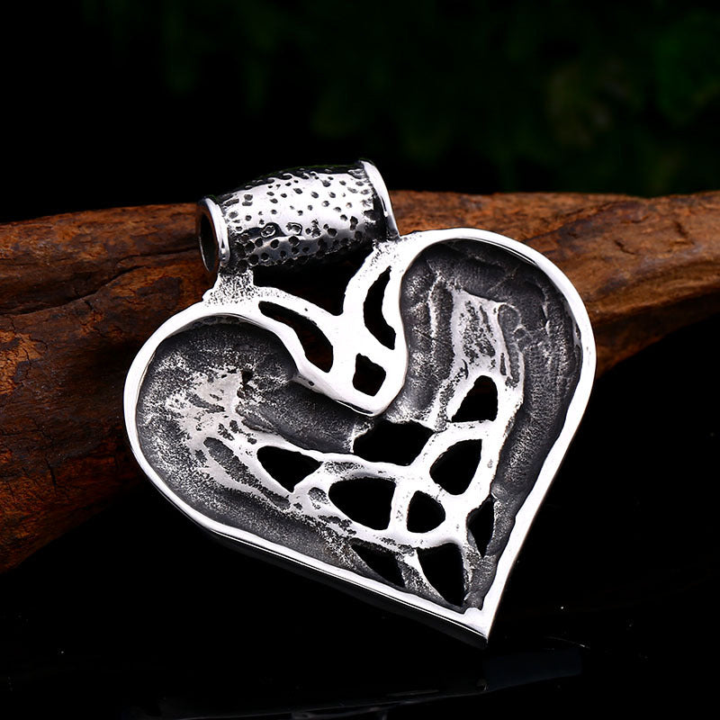 Celtic Knot Titanium Steel Double-Headed Wolf Love Pendant for Men - Retro Wholesale Design