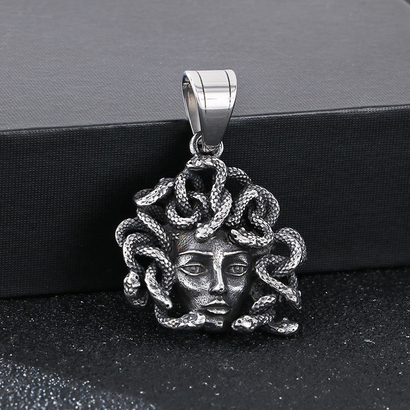 Planderful Snake Woman Pendant for Men Stainless Steel