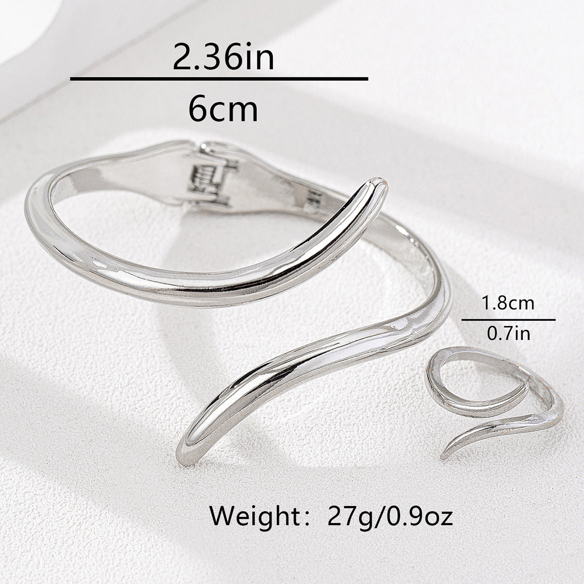Silver Bracelet and Ring Set for Daily Casual Wear