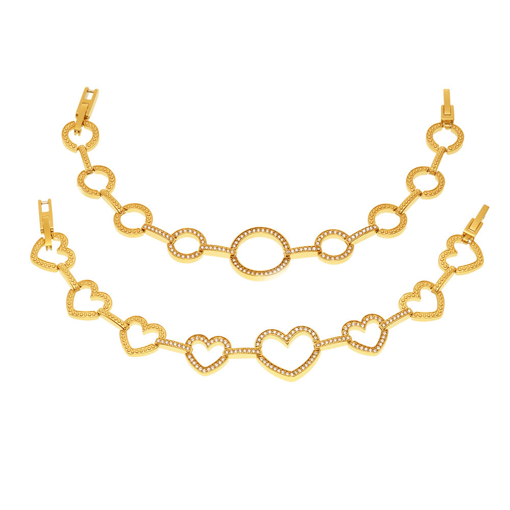 Planderful Zircon Love Circle Bracelet Luxury For Women