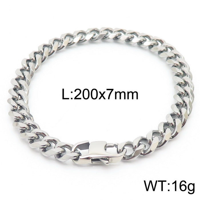 Niche Design – Men's Dancing – Neutral Titanium Steel Cuban Chain Bracelet