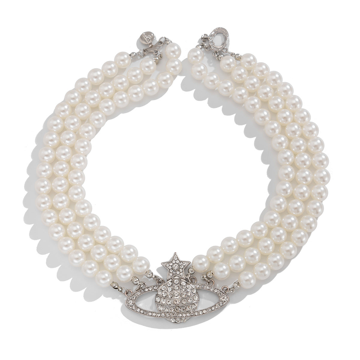 Pearl Planet & Star Fringe Layered Necklace