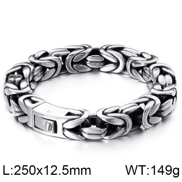 Planderful Custom Mens Square Titanium Steel Punk Bracelet