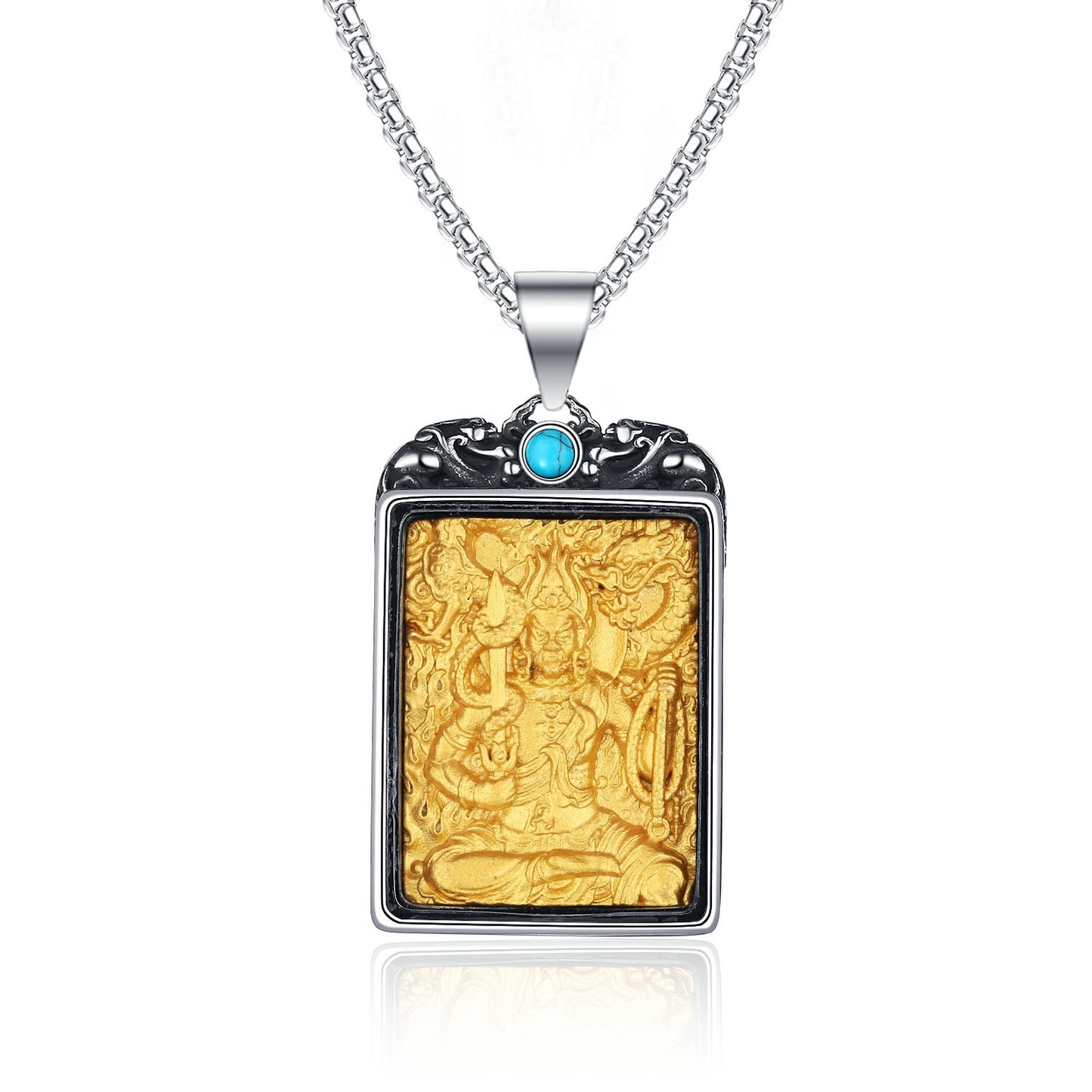 Stainless Steel Necklace - Elegant Zodiac Buddha Pendant
