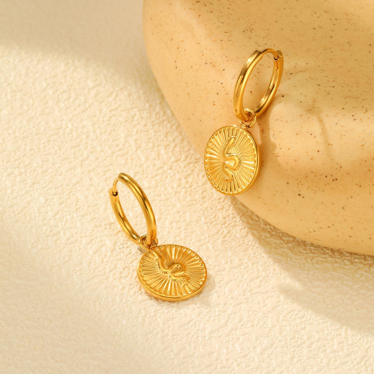 Stainless Steel Snake Vintage Earrings