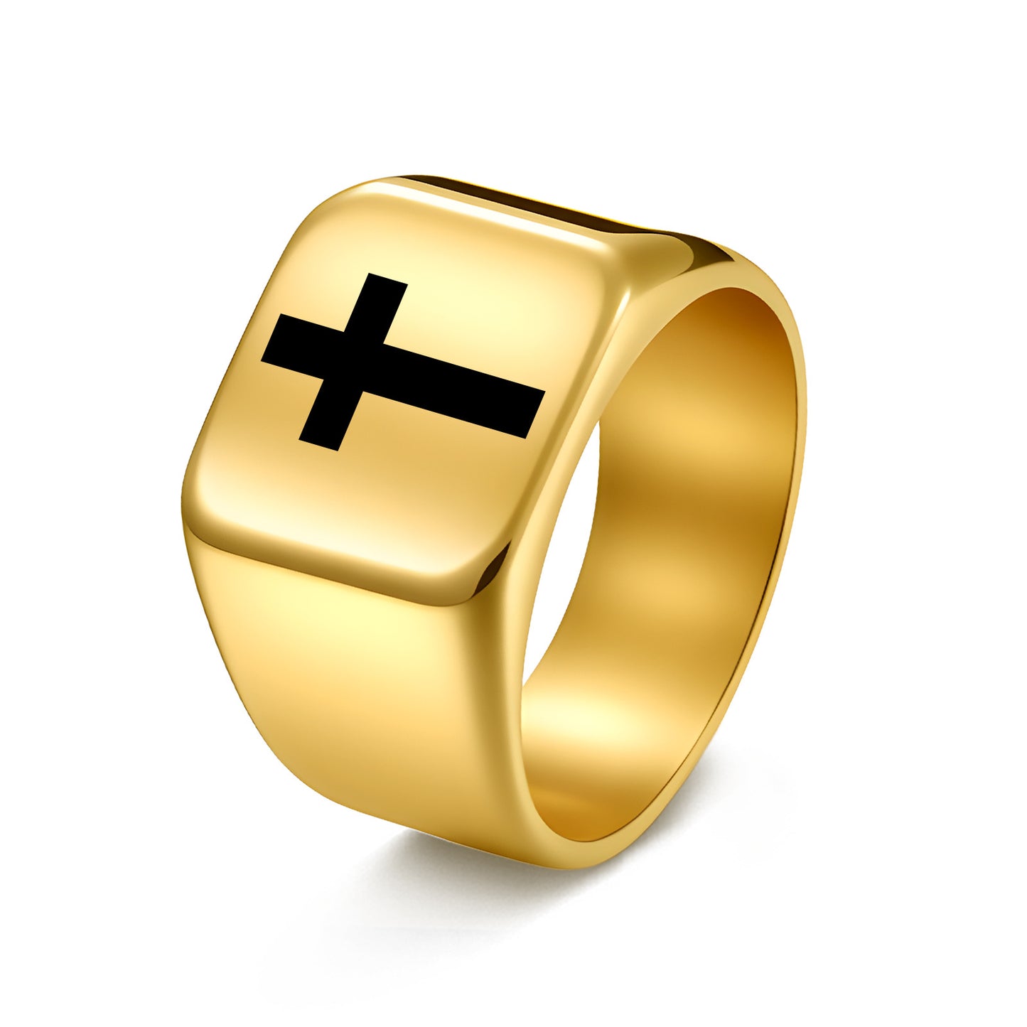 Stainless Steel Punk Stamp Ring By Planderful Everyday Genie For Unisex Hip Hop Style And Customizable Design