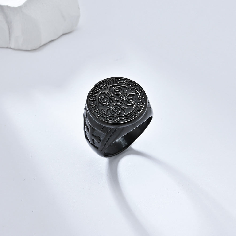 Steel Ring – Vintage Cross Exorcist For Men