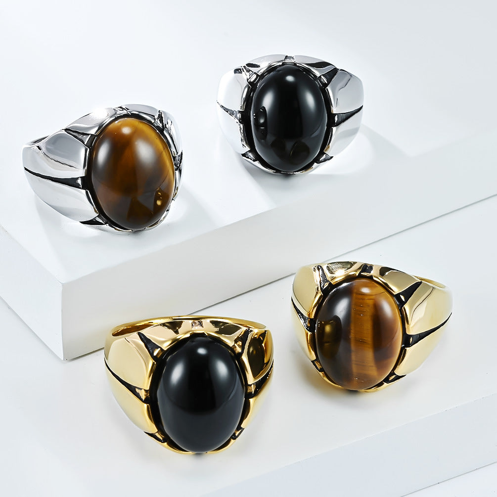 Tiger's Eye Ring – Vintage Everyday Steel