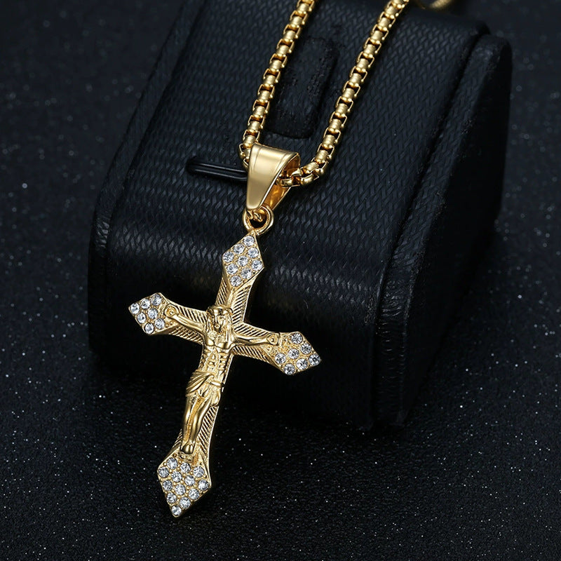Planderful Everyday Genie Cross Necklace Stainless Steel Clavicle Chain Versatile Fashion for Women