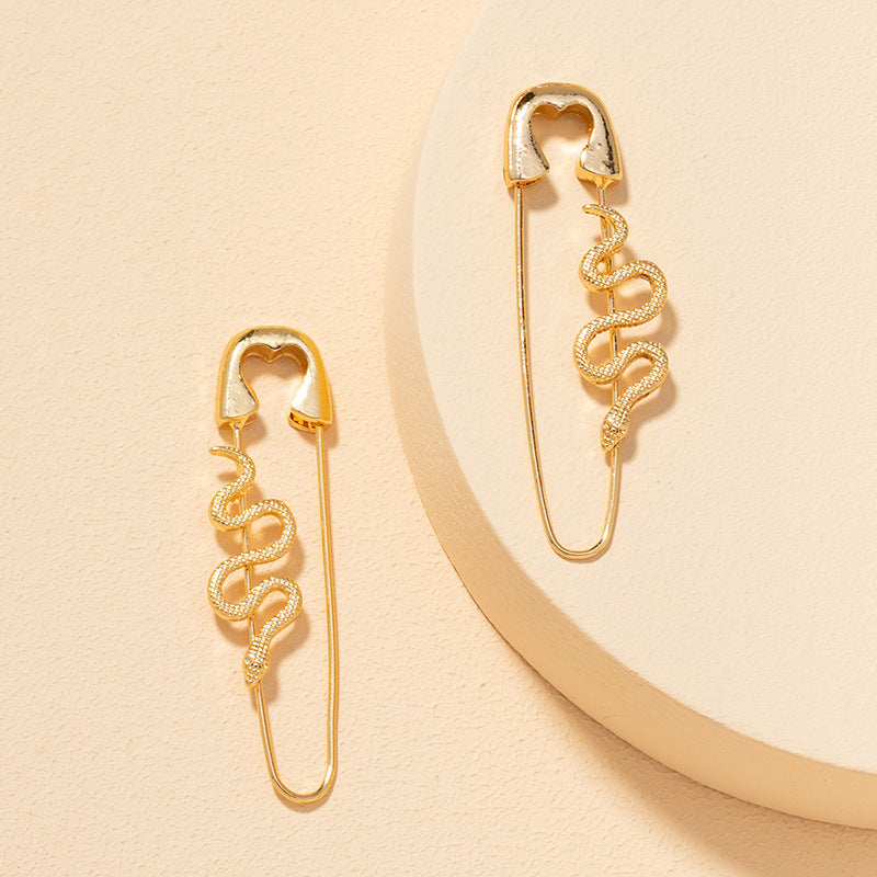 Exaggerated Alloy Snake Earrings - Vienna Verve Collection