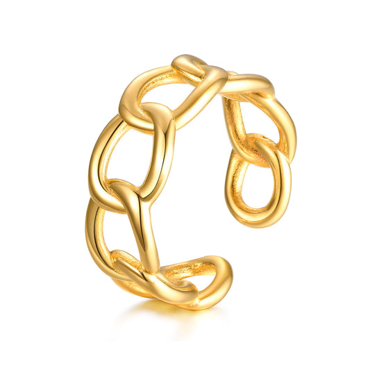 Rings Stainless Steel Chain Open Pig Nose Ring Gold Female