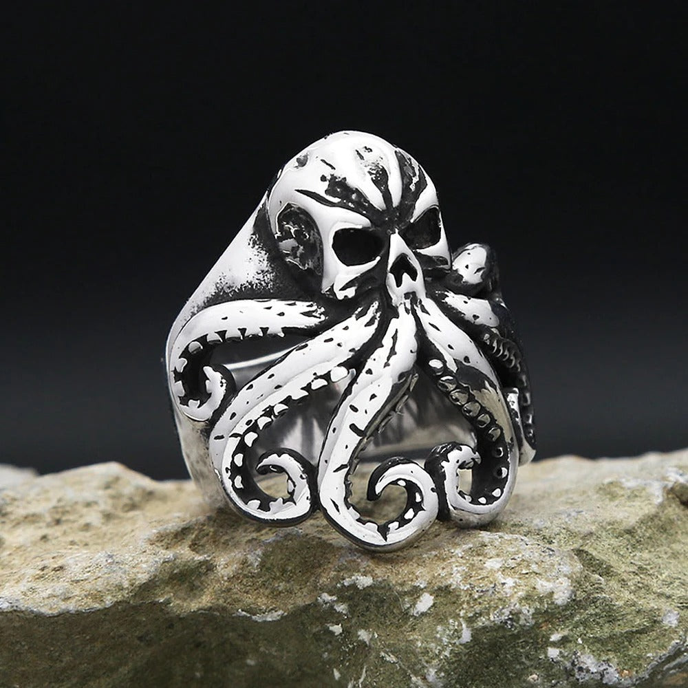 Vintage Octopus Stainless Steel Men's Ring