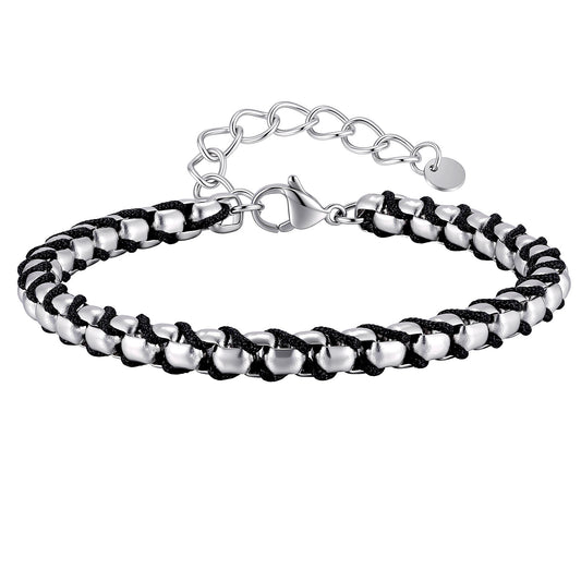 Pearl Braided Stainless Steel Bracelet Unisex