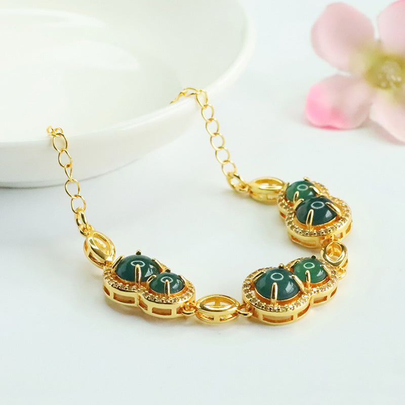 Blue Water Jadeite Gourd 6~8 mm Bracelet