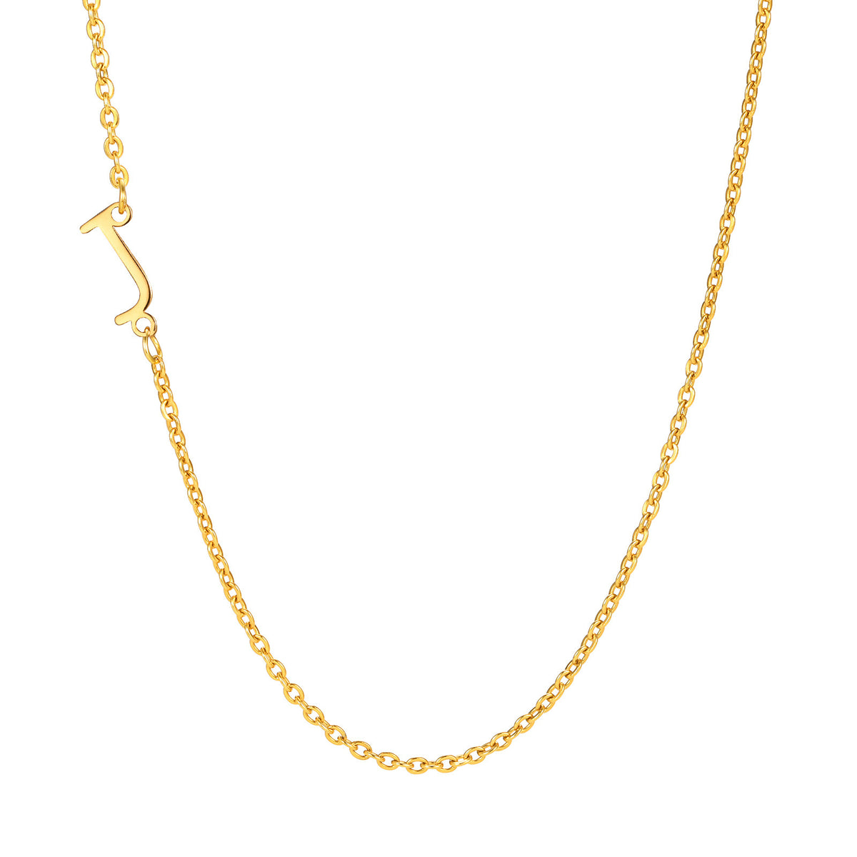 Stainless Steel Flat Cross Chain Letter Necklace Gold Collarbone Chain Letter