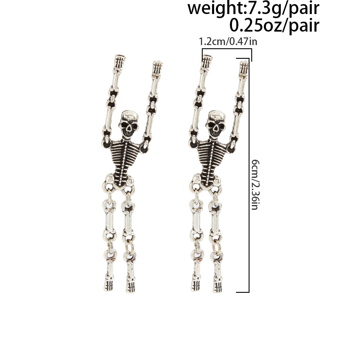 Planderful Skeleton Pendant Earrings For Women Creative Halloween Statement Jewelry